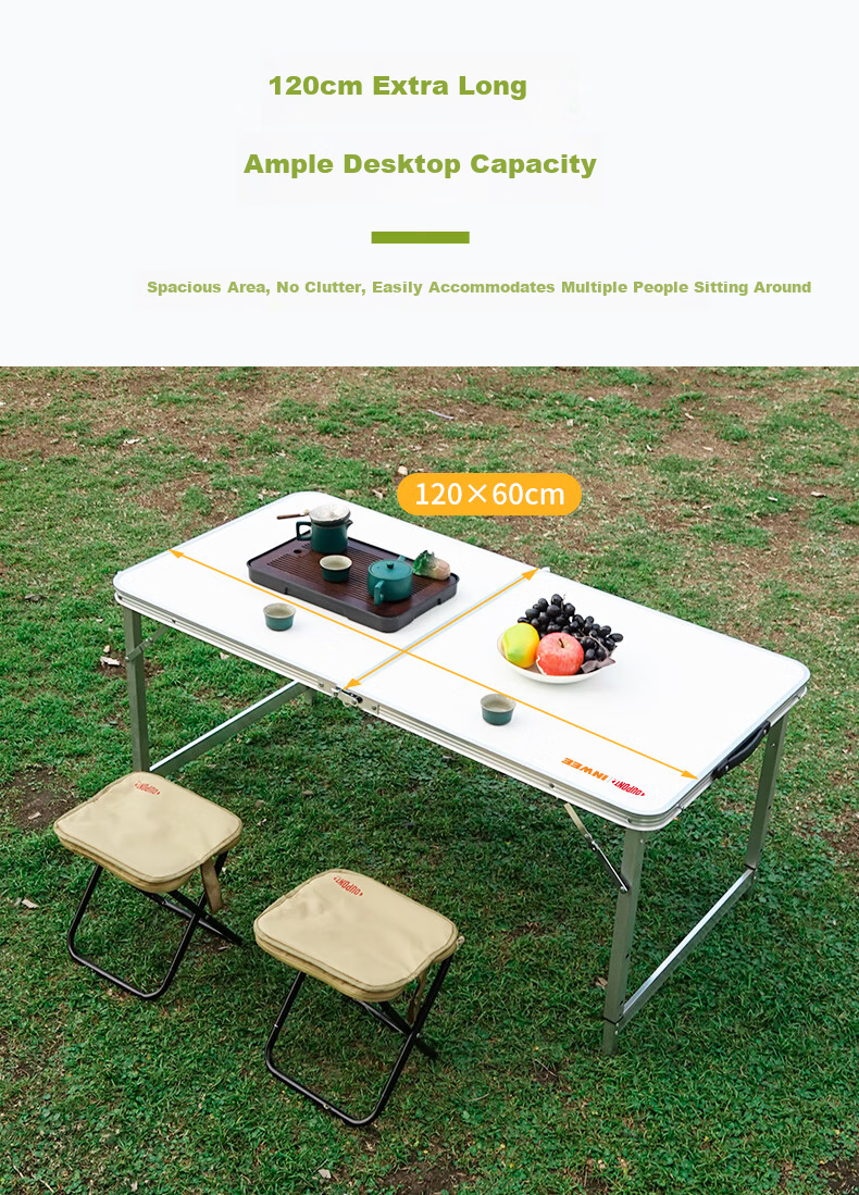 DU PONT Outdoor Folding Table Portable Long Promotional Table Aluminum Alloy Simple Camping Picnic Table and Chair 4