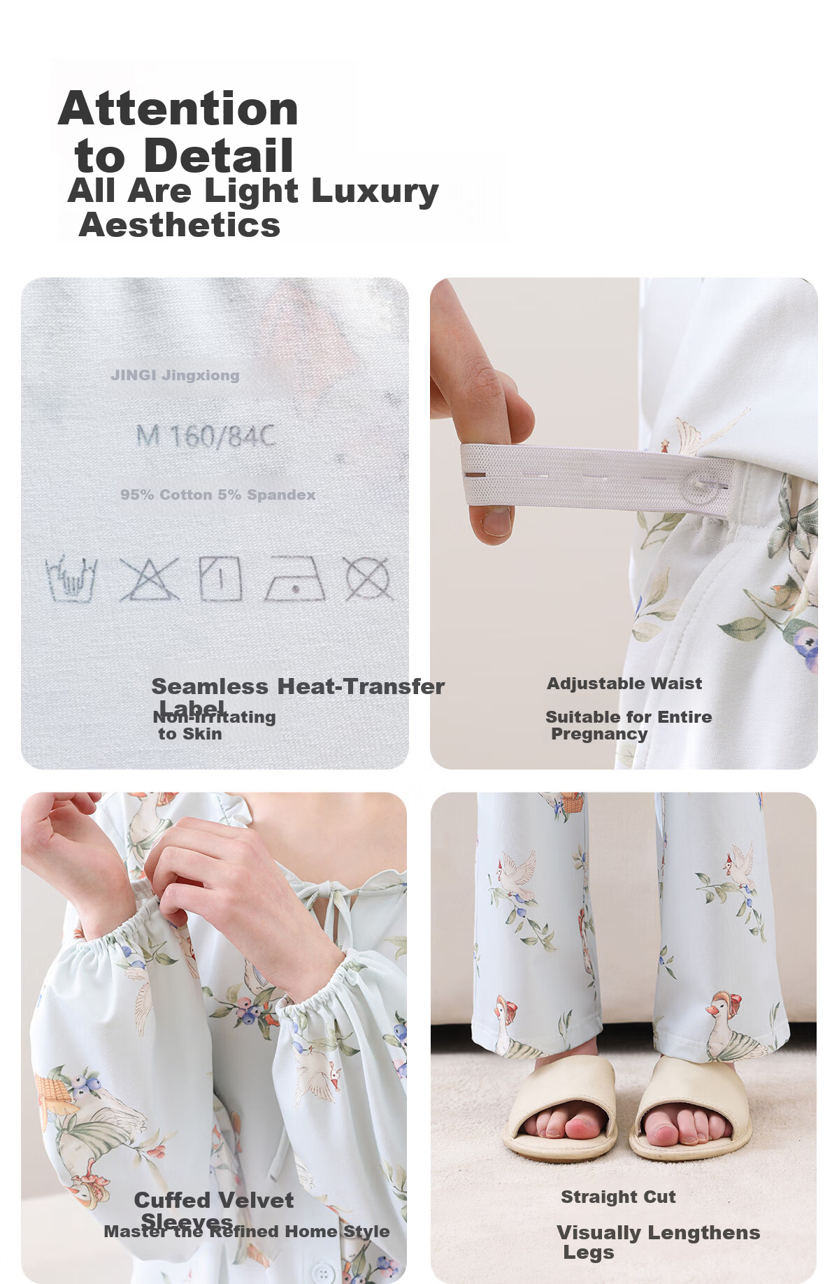 JOYNCLEON Maternity Postpartum Nursing Pajamas Spring Summer Cotton Antibacterial XL JYZ178915 11