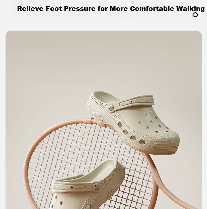 Puxijia Women's Summer Outdoor Hole Shoes Beach Sandals Non-Slip Cloud White Size 35-36 6