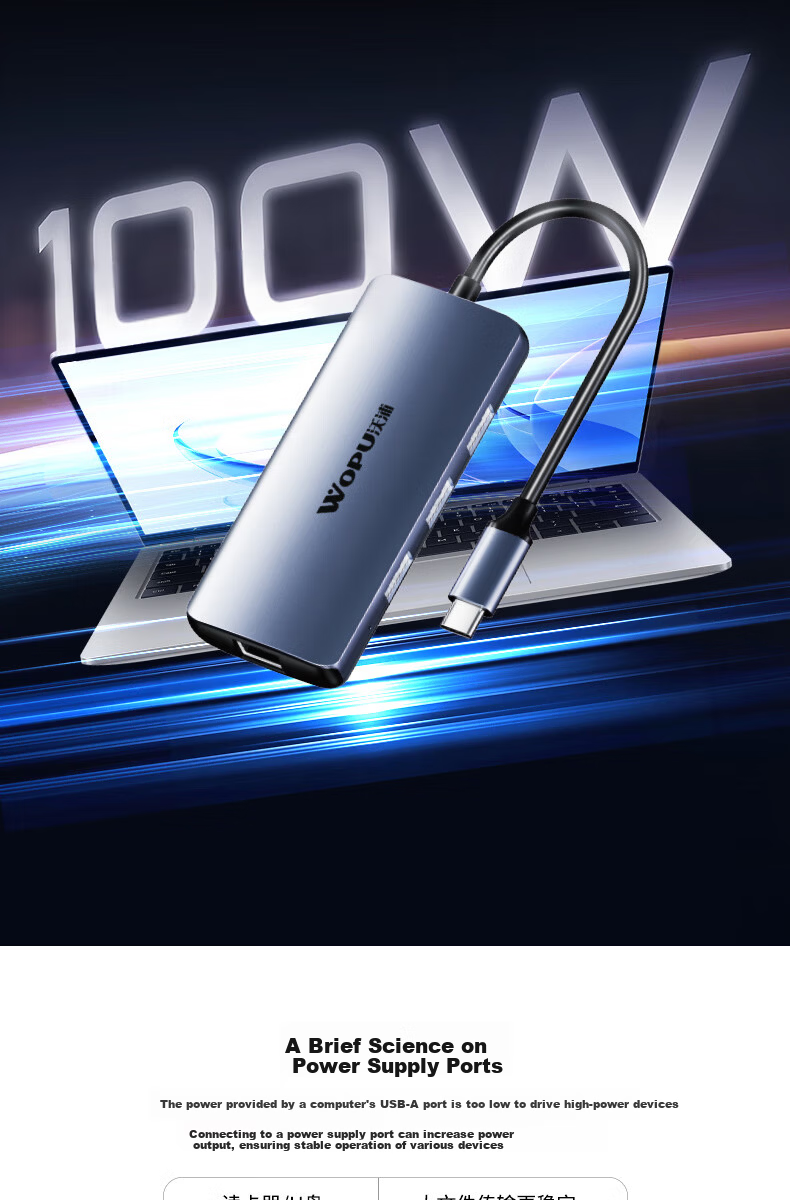 Wopul Type-C to Gigabit Ethernet Dock USB-C Hub HDMI Adapter 4K60Hz RJ45 Network Cable Converter for Huawei Apple MacBook Laptop 5