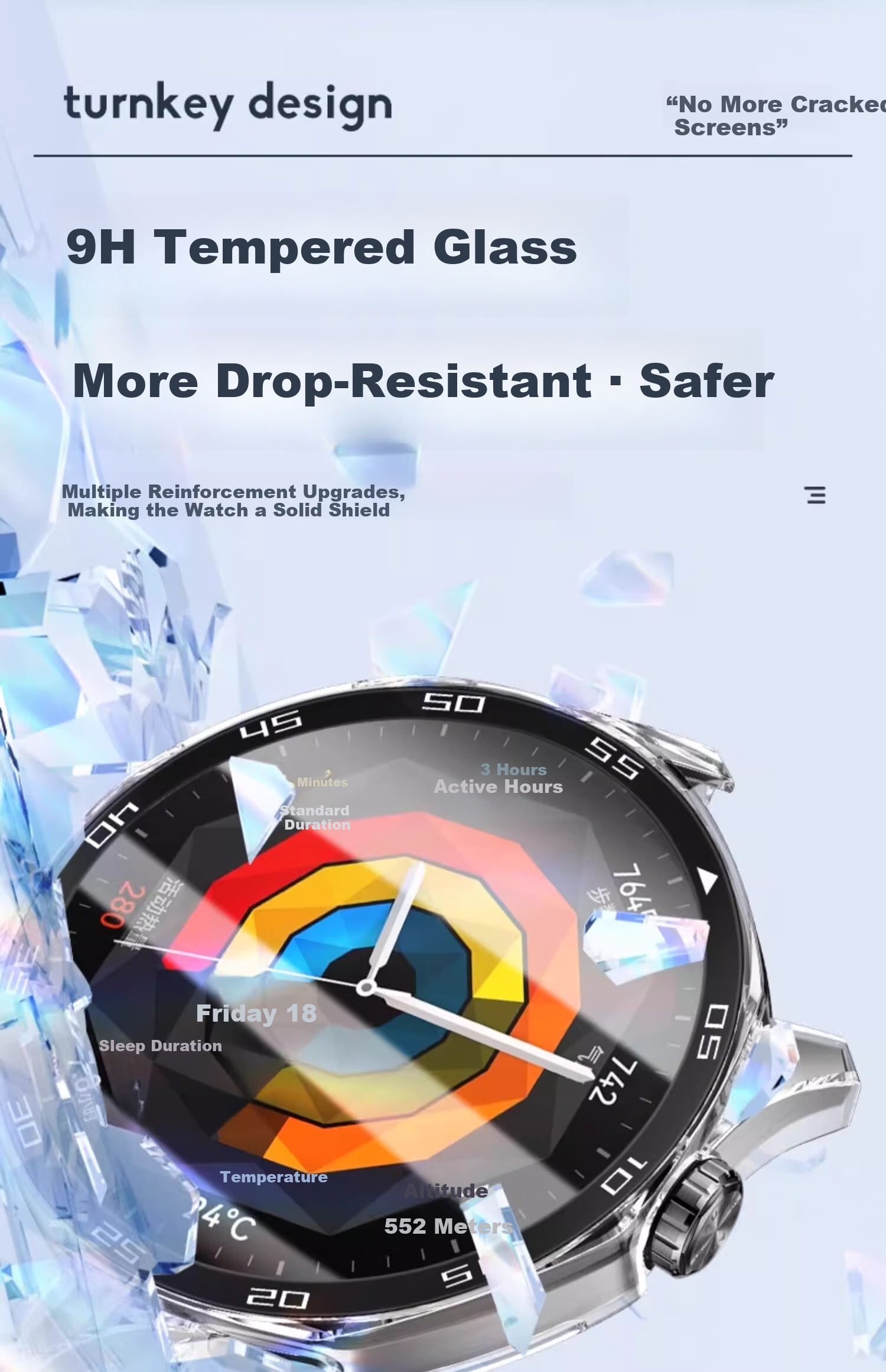 XUANDAI Huawei GT5 Protective Case, 41mm Smartwatch, GT5 Specific, Integrated Case And Screen Protector, Shockproof And Wear-Resistant, High-Definition Anti-Scratch, Tempered Glass 3