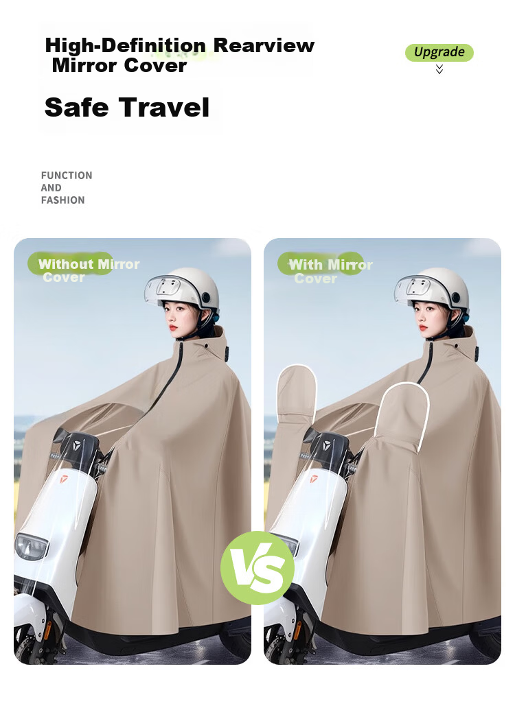 Feilinsman Electric Vehicle Raincoat Long Full-Body Thickened Enlarged Unisex Adult Motorcycle Electric Bike Rain Poncho 11