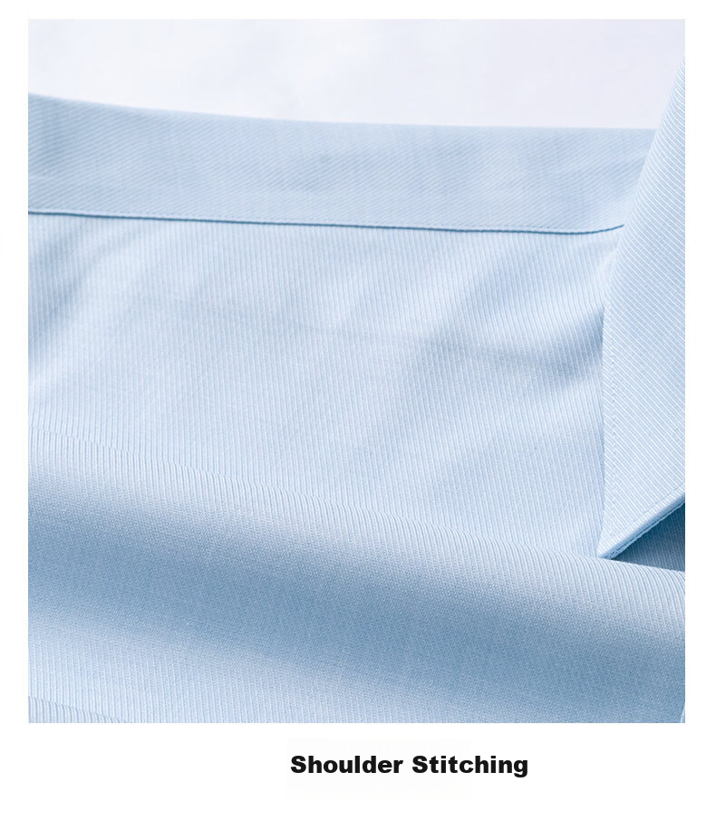 FIRS Copper Ammonia Wrinkle-Free + Antibacterial Men's Long Sleeve Casual Business Stretch Easy-Care Shirt Blue 38 9