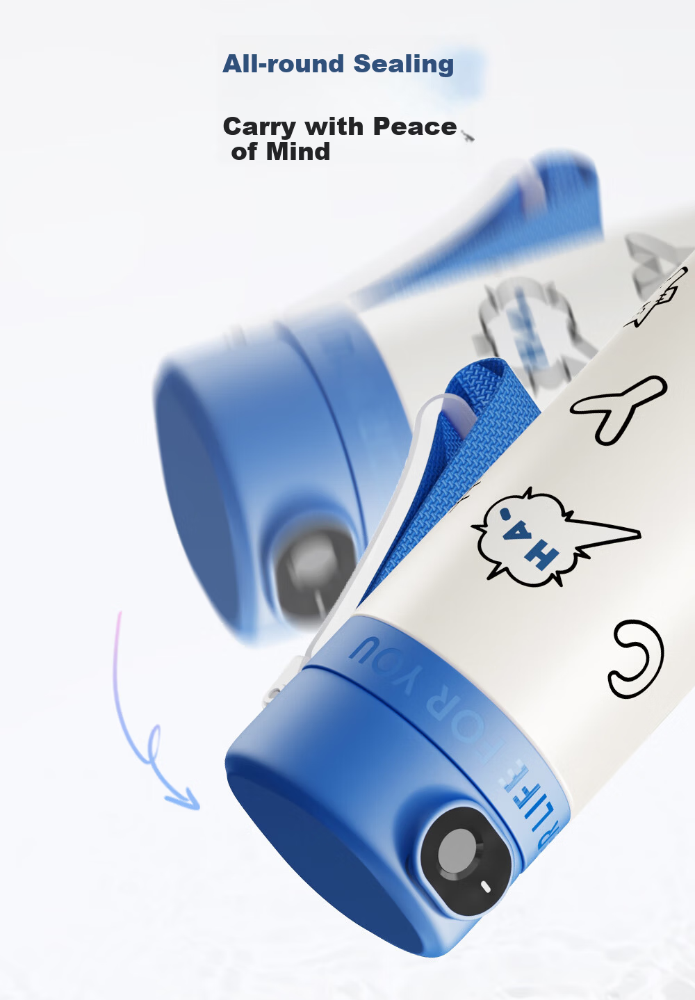 Fuguang Smart Fingerprint Cup, Unlock Password, Children's Thermos Cup, Student 316L Straw Water Bottle, Gift for Boys And Girls 16