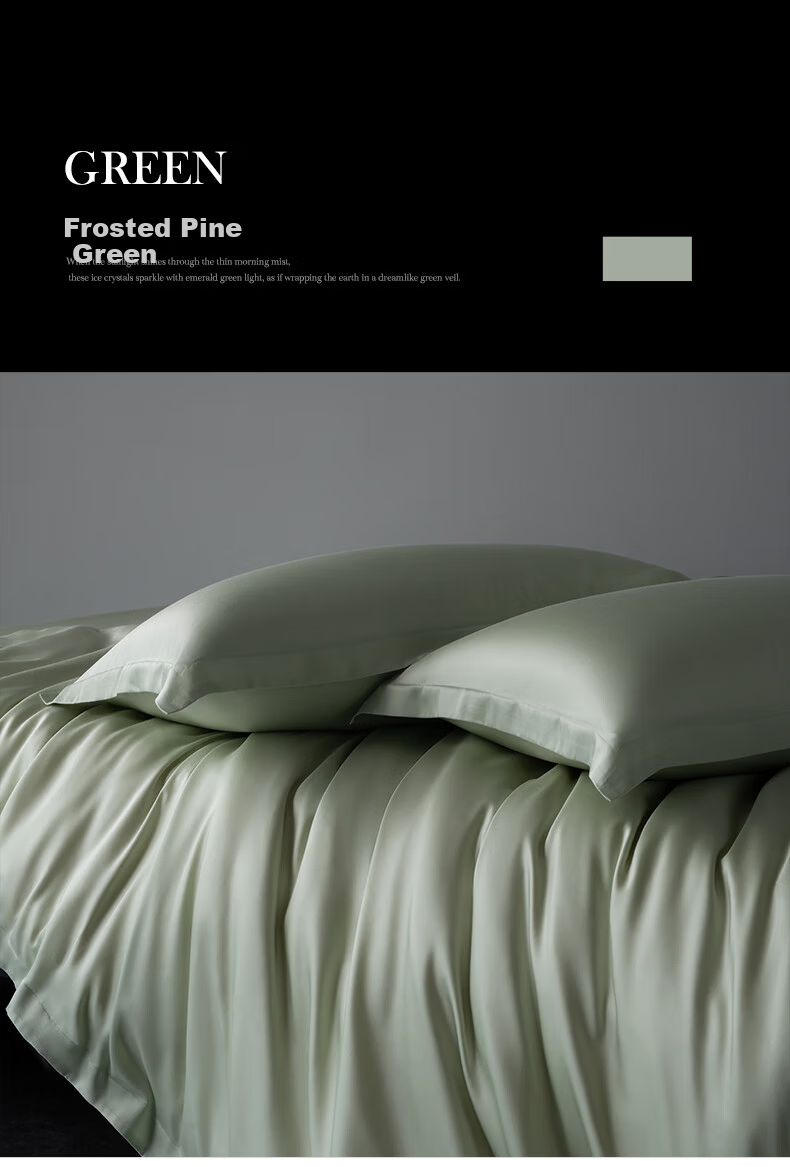 SIDANDA 60s Austrian Lenzing Tencel Four-Piece Fitted Sheet Set Silky Naked Sleep Night Shadow Gray 1.5m Bed Fitted Sheet Duvet Cover 200*230cm 9