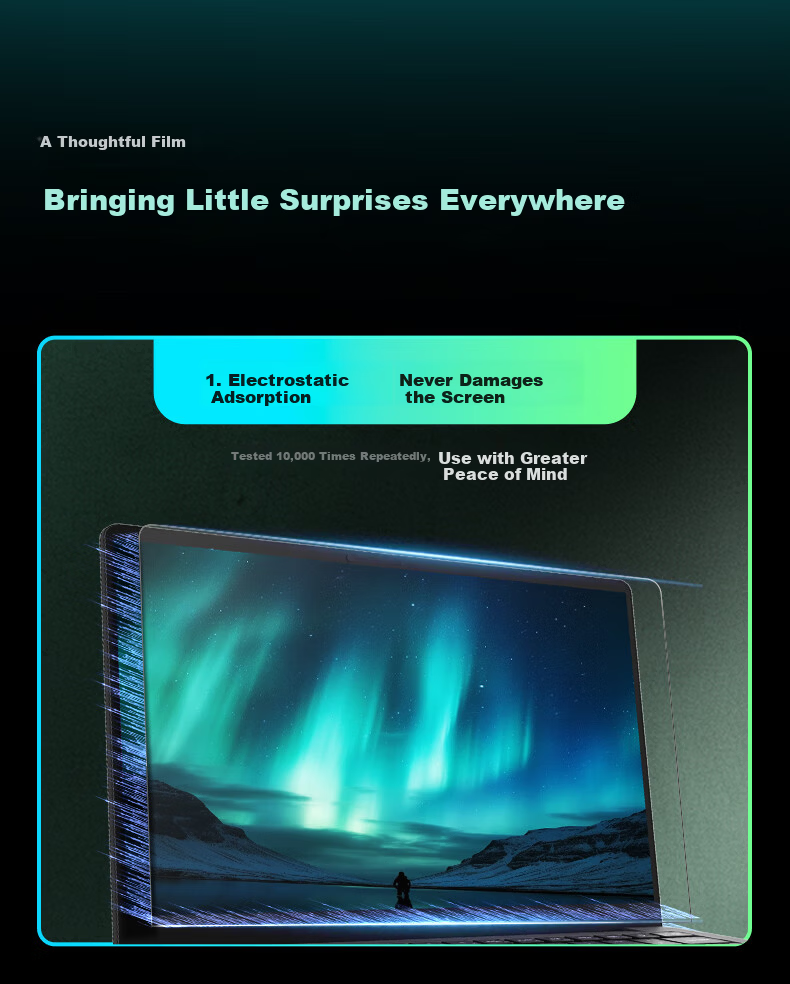 Memebox Universal AR Film for Laptop Screen 13.3 Inch 16:9 Anti-Glare Anti-Reflection Electrostatic Protective Film for HP Star BookPro13 9
