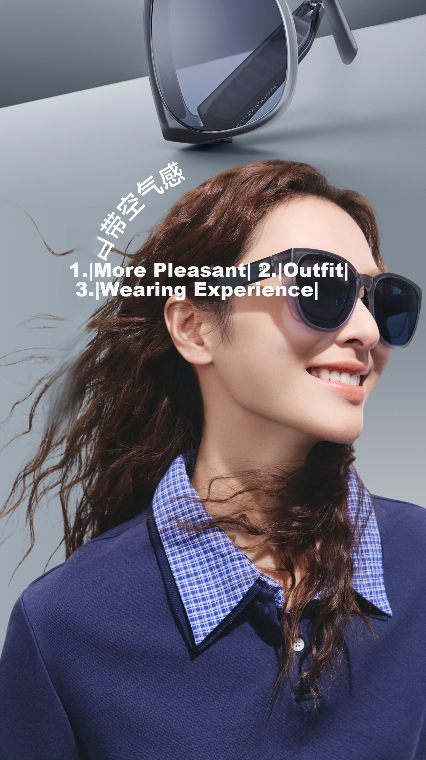 Beneunder Folding Polarized Sunglasses Case for Prescription Glasses, Large Square Round Frame, Unisex, Model FD011 15