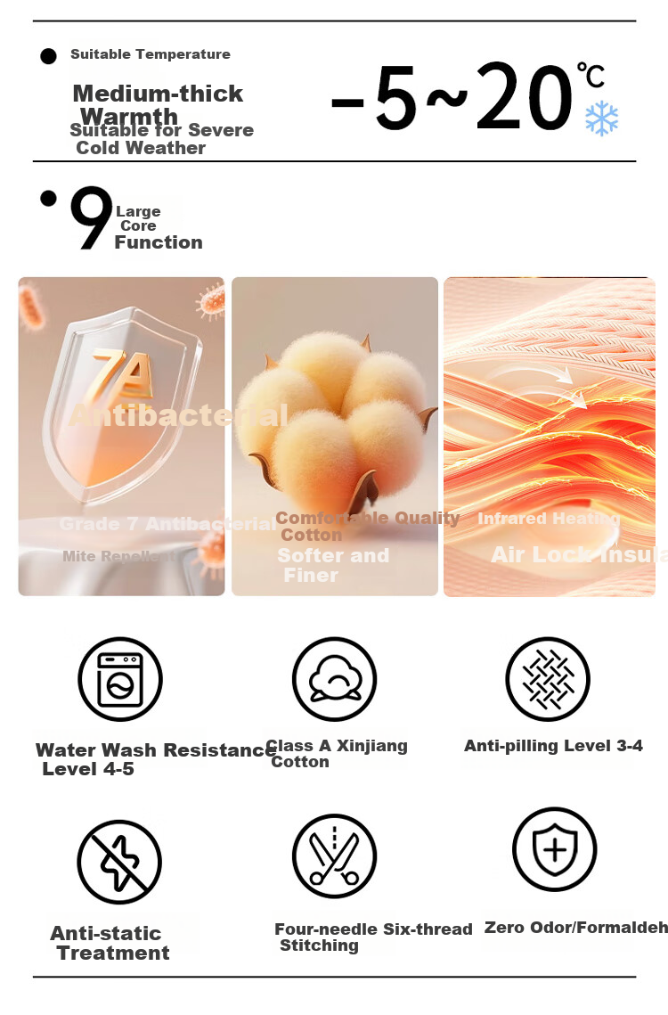 Tingmei Pure Cotton Thermal Underwear Set for Women Autumn Winter Long Johns Cotton Sweater Base Layer Antibacterial 4
