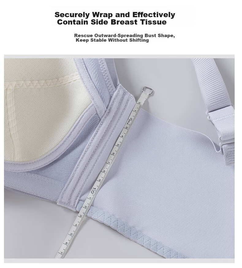 PBENO Women's Thin Bra 2025 New Summer Large Bust Minimizing Anti-Sagging Pink Beige 36/80BCD 9
