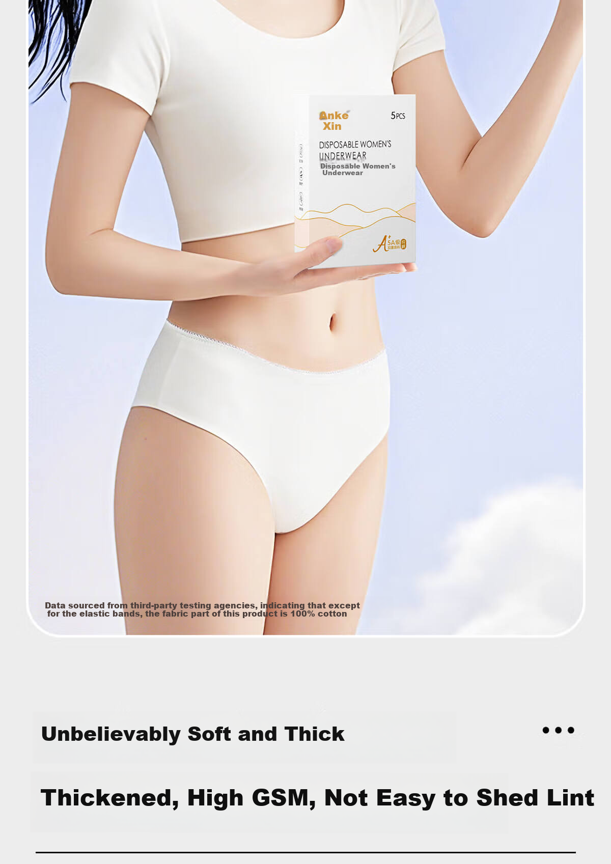 Ankexin Disposable 5A Antibacterial Underwear Wash-Free Maternity Postpartum Menstrual Travel XL Size 5 Pieces Pack * 2 Boxes 8