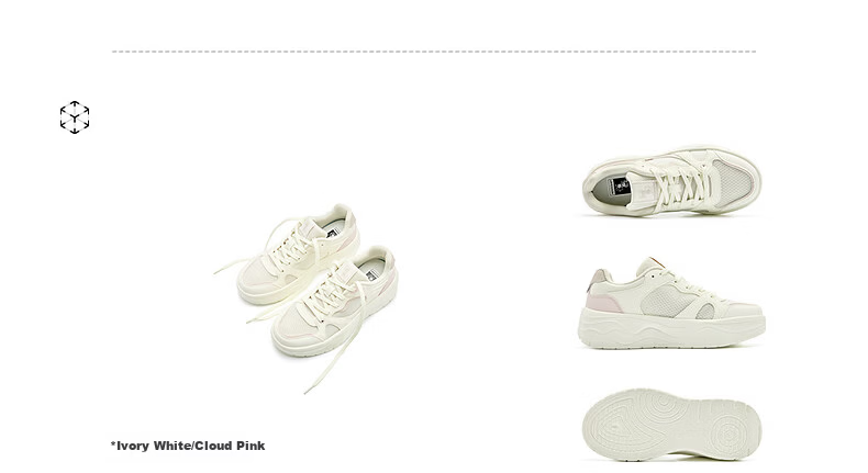 QIAODAN Women's Sports Sneakers QXL052262509 Ivory White/Sheer Blue Size 37 31