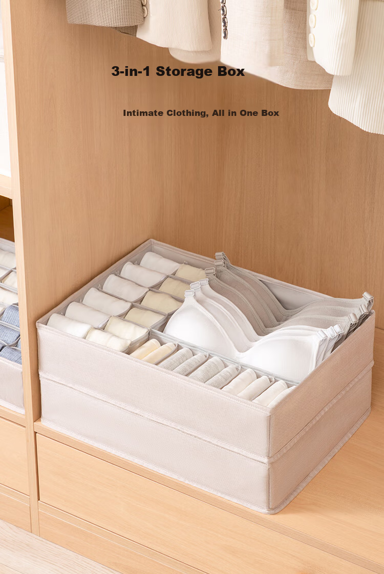 Left Corner Underwear Storage Box Drawer Divider for Socks and Bras Organizer for Home Wardrobe 7