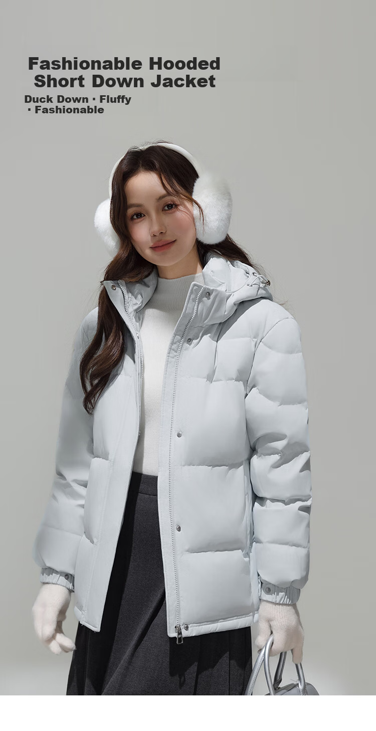 Yalu Women's Short Down Jacket 2026 Winter New Removable Hood Far-Infrared Heat Retention Warm Coat for Petite 4