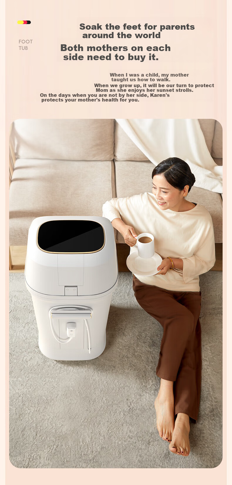 CLORIS Germany 71CM Deep Foot Soaking Tub with Over-Knee Steam Foot Bath, Fully Automatic Electric Massage Heating Foot Basin, Mother's Day Gift F988 36