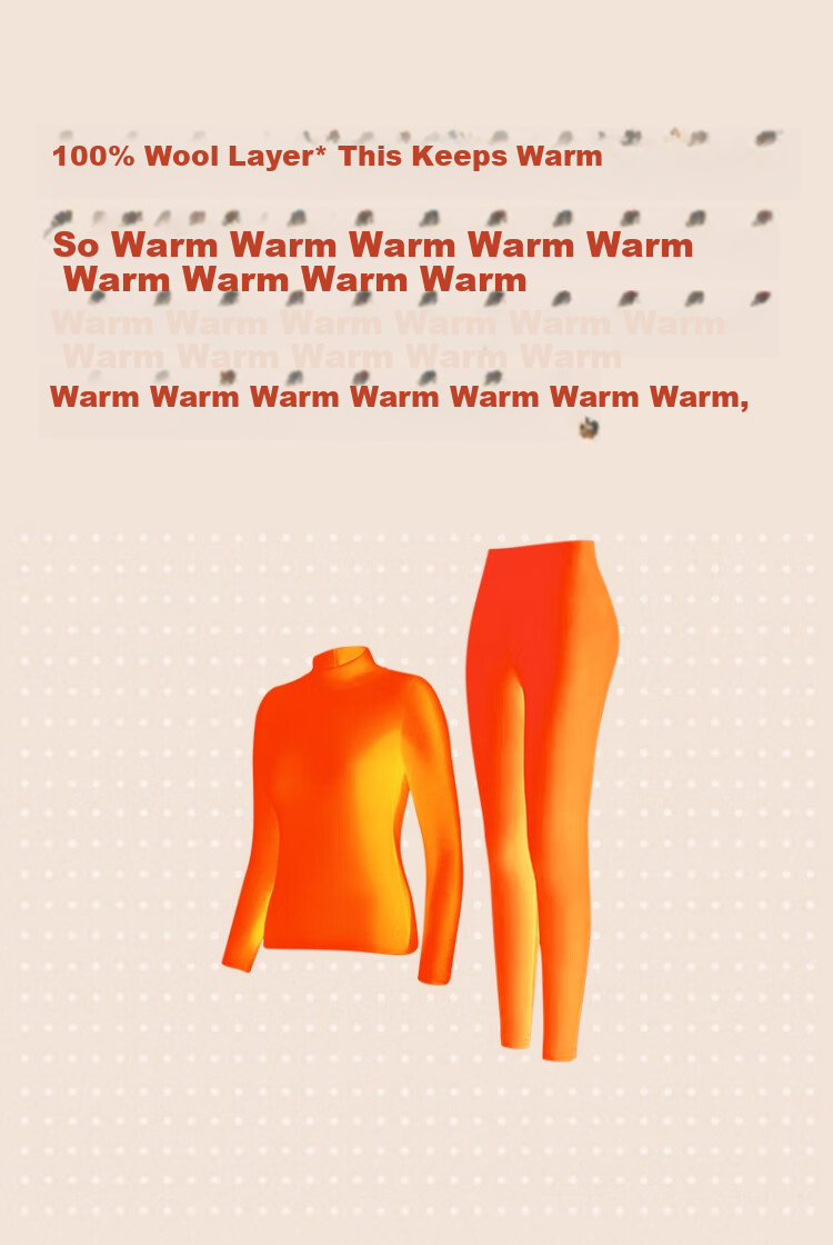 LangSha Women's Thermal Underwear Set Thickened Fleece Wool Warm Mid-Neck Winter Heat Retention Autumn Top and Bottom 4