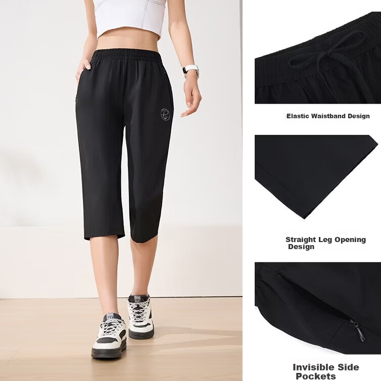 361° Women's Summer New Sun Protection Running Loose Sports Casual Capri Pants 662624705H-3