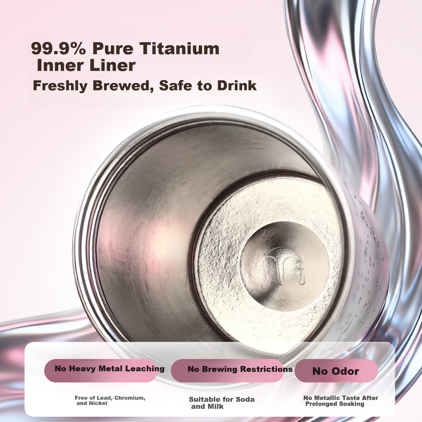 Fuguang Pure Titanium Insulated Water Bottle for Women High-Value Titanium Straw Portable Coffee Tea Cup Gift