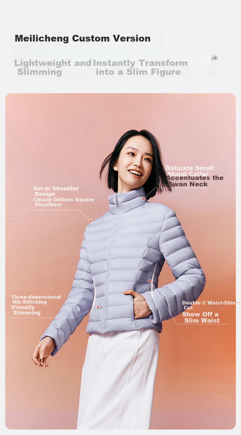 Meilicheng Women's Down Jacket Winter Lightweight Warm Inner Layer Goose Down Coat Aurora White M 062 5
