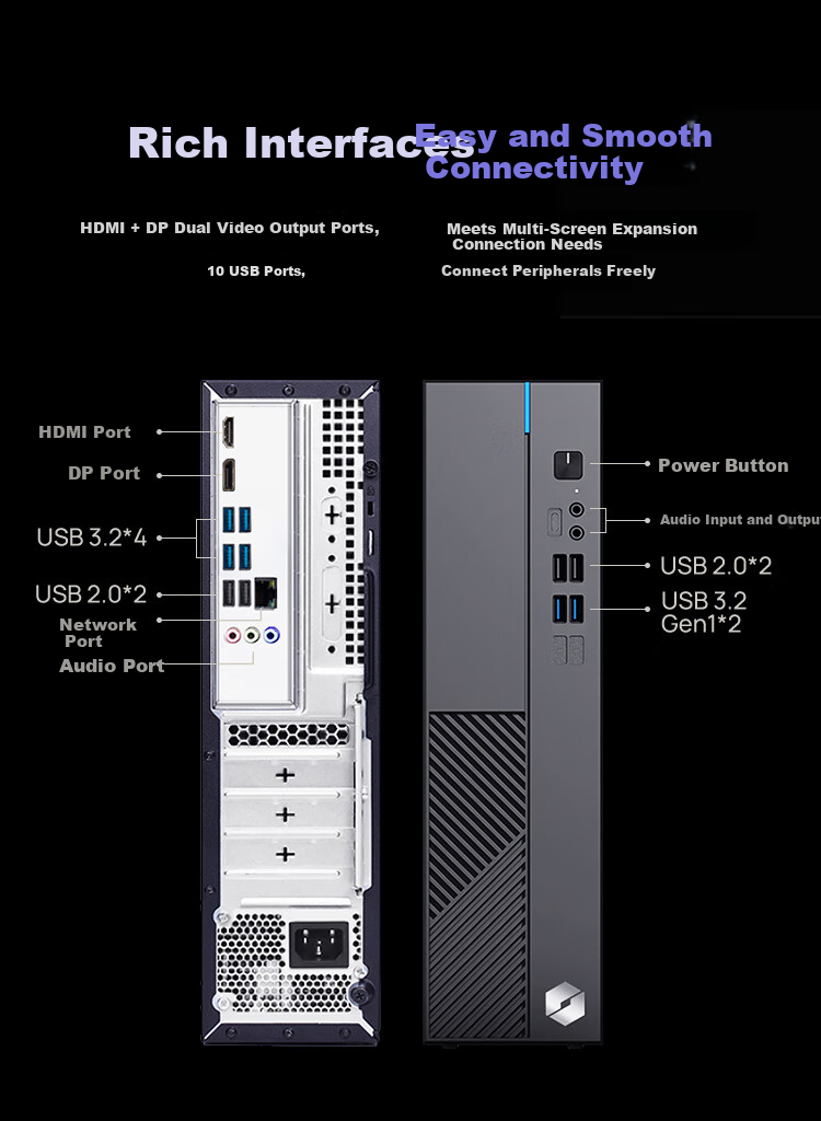 Mechanical Revolution Wujie S500 Commercial Office Desktop Computer (Core i5-14450HX, 16GB DDR5, 512GB SSD, WiFi6) 7