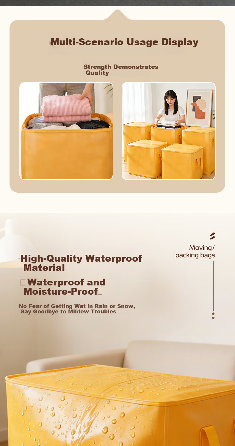 Miaoxinsi Large Capacity Moving Packing Bag Woven Ton Bag Logistics Transfer Organizer Thickened Waterproof Quilt Clothes Packing Tool 8