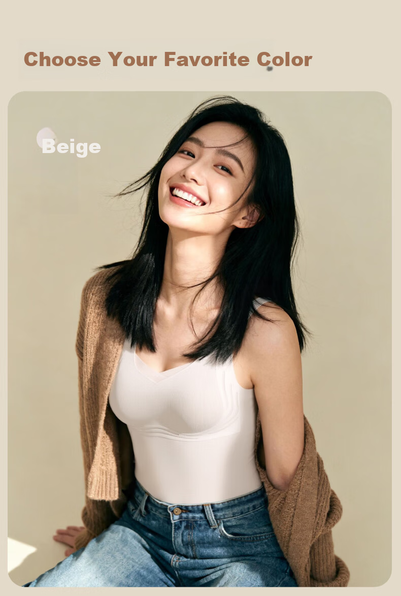 GUJIN Autumn Winter Warm Vest for Women with Built-in Chest Pad Wool Silk and German Velvet Underwear Bra-Free New Base Layer Shirt 14