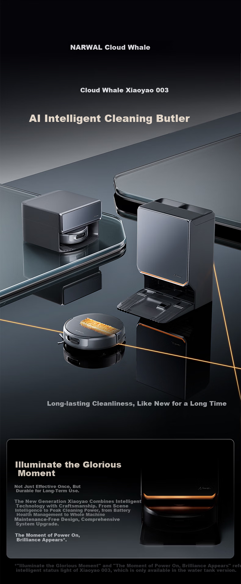 Cloud Whale【Price Protection 618】Xiaoyao 003 Robot Vacuum Cleaner 3-in-1 Sweeping and Mopping Automatic Cleaning Fully Intelligent Self-Maintenance Home Use Hot Water Track Washing and Drying Floor Cl 4