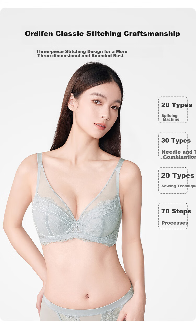 Ordifen Women's Lifting Soft Underwire Bra, Seamless Breathable Thin Cup, XB4311 4