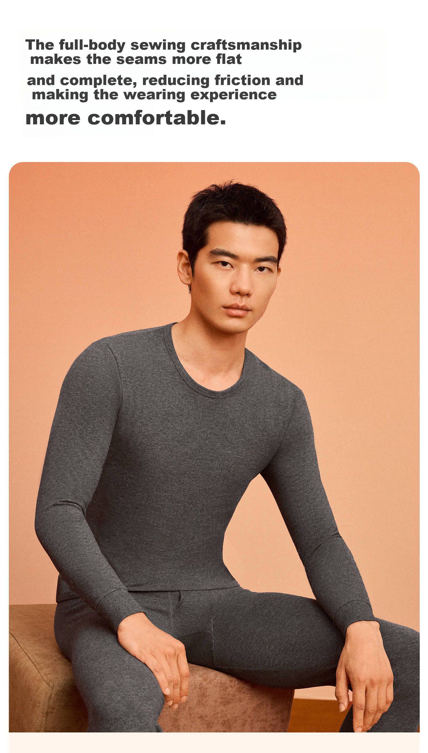 Urban Beauty [Class A Xinjiang Cotton] Men's 100% Pure Cotton Thermal Underwear Set, Antibacterial Autumn Shirt and Pants 12