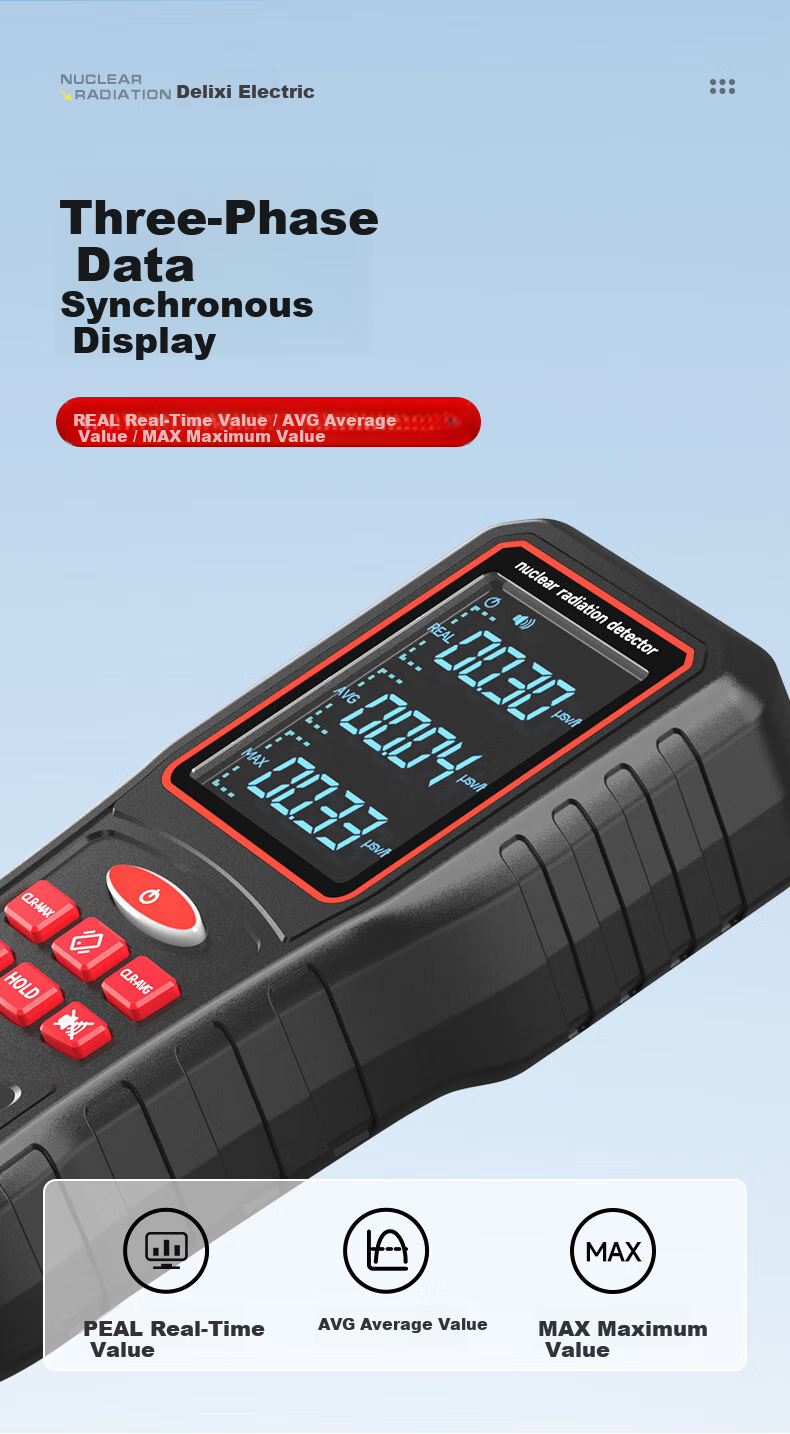 DELIXI ELECTRIC Nuclear Radiation Detector Geiger Counter βγX Radioactive Ionizing Radiation Home Personal Measurement Alarm 7