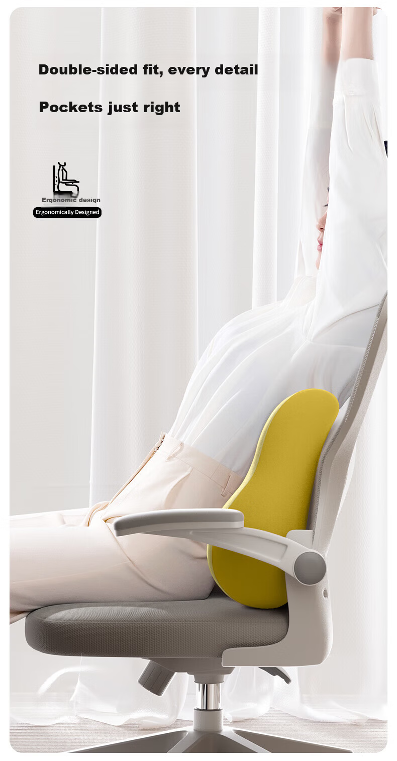Nila Lumbar Support Pillow Office Waist Cushion Maternity Back Support Seat Cushion Ergonomic Chair Lumbar Pad for Prolonged Sitting 8
