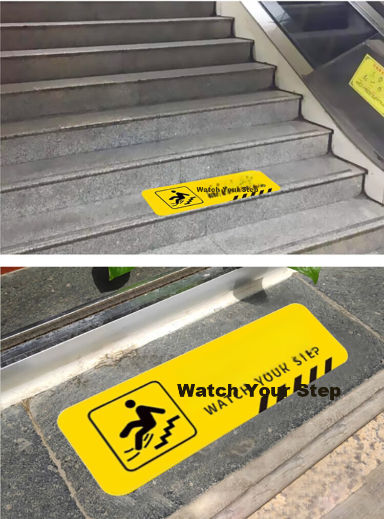 Yijuzhangning Shop Window Glass Door, Caution Glass Sticker, Warm Reminder Sign, Anti-Collision Sticker, 22*11cm, Pack of 5 6