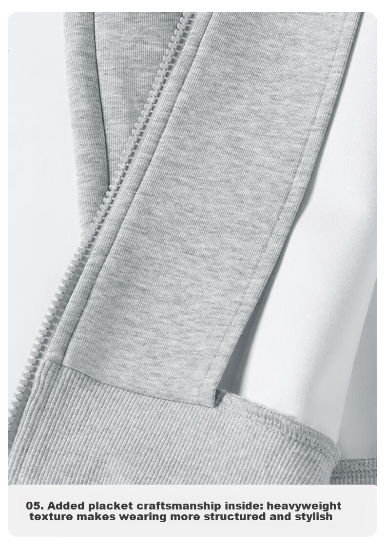 JEANSWEST LIFE Men's Hoodie, Zip-Up Jacket with Hood, Spring And Autumn Thick Breathable Zipper Top, Streetwear Trendy Clothing C 18