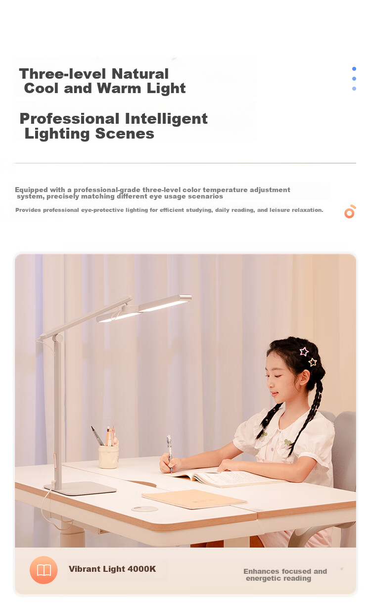 Haishibao National AA Grade Children's Eye Protection Lamp Student Study Anti-Blue Light Anti-Myopia Full Spectrum Dormitory Desk Lamp L3 15