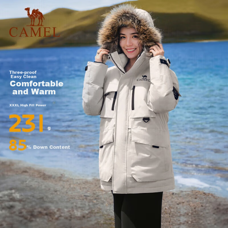 CAMEL [Guanghan Palace] Outdoor Waterproof Windproof Thickened Three-Protection Workwear Down Jacket for Men and Women N133