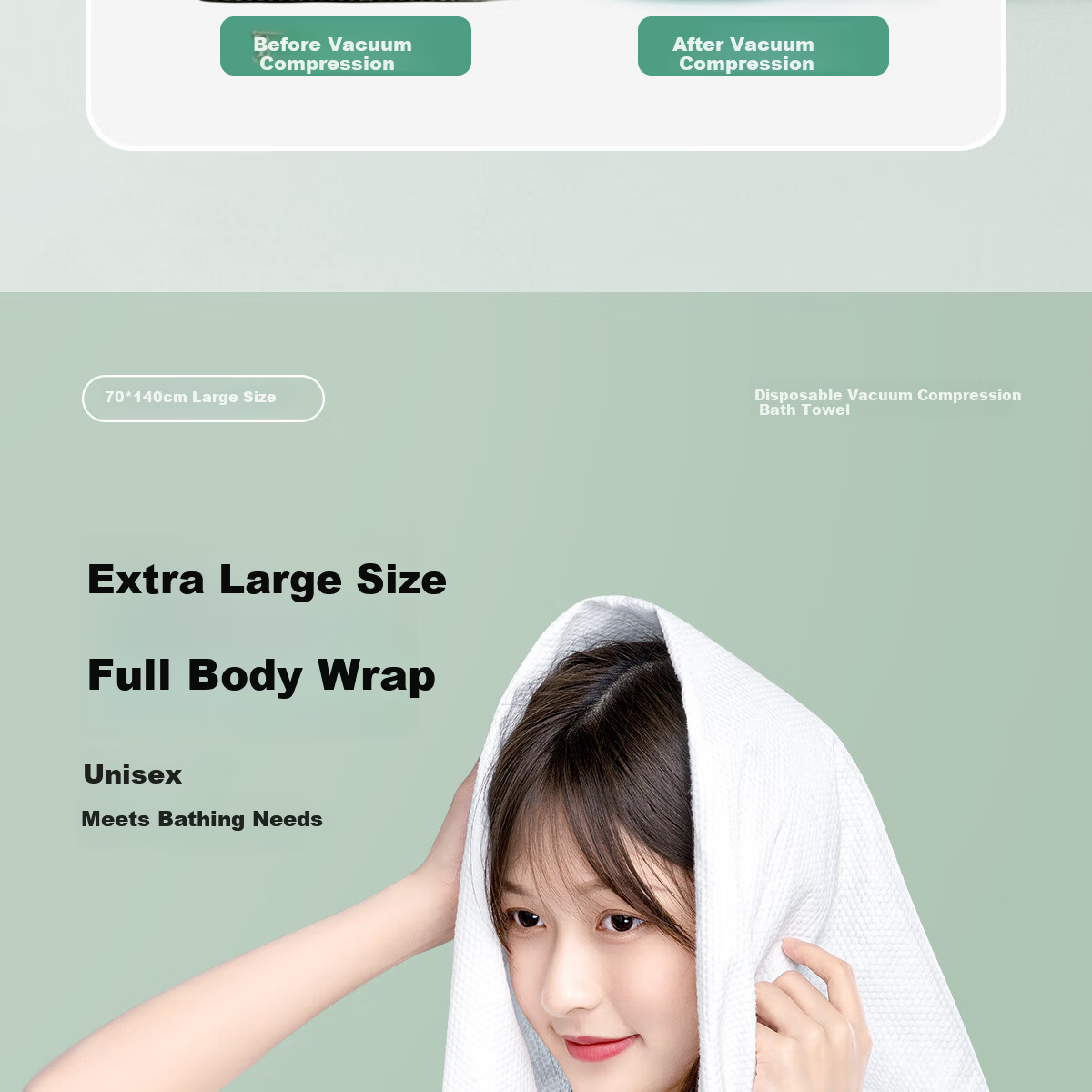 BADIGAO Disposable Quick-Dry Hair Cap for Women Super Absorbent Thickened Hair Towel Portable Bath Shower Cap 6