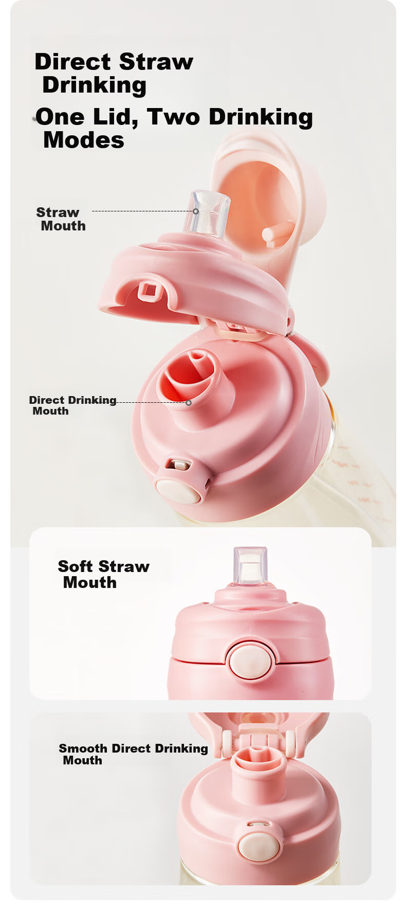 Lock&Lock Kids Water Bottle 6-12 Years Summer Straw Cup Primary School Student PPSU Portable Drinking Bottle 3