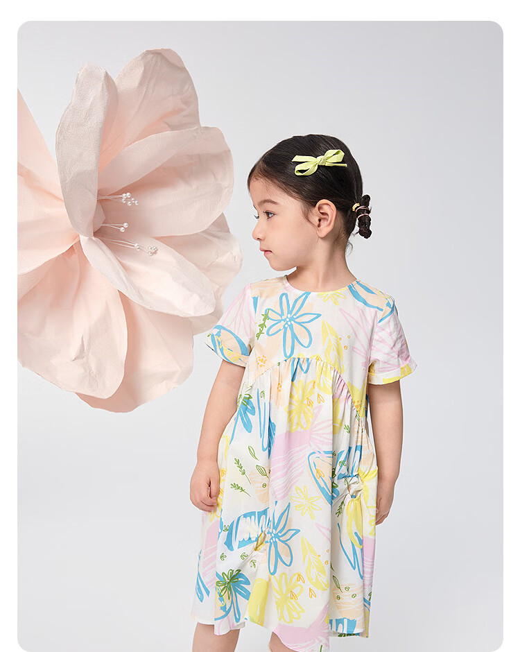 Balabala Kids Dress Girls Large Hem Skirt Summer 2025 Mall Edition 201225111004 13