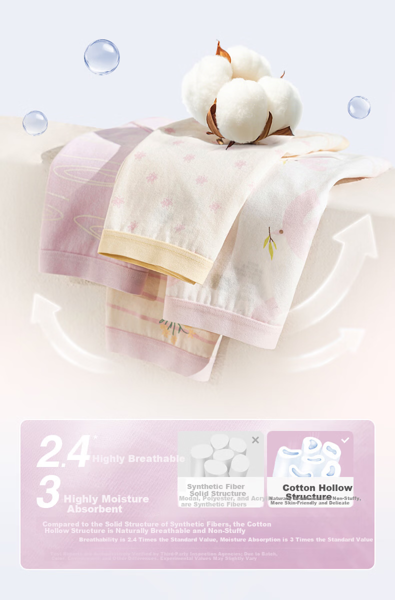 Like uu Children's Underwear Boys and Girls Pure Cotton Class A Underwear Developmental Period Primary School Underwear [Girls Triangle Set 2] 6