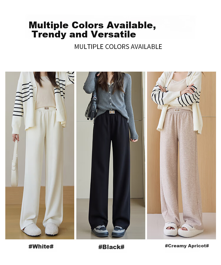 Free Style Wide-Leg Pants for Women Spring 2025 New High-Waist Slim Fit Narrow Casual Trousers 10