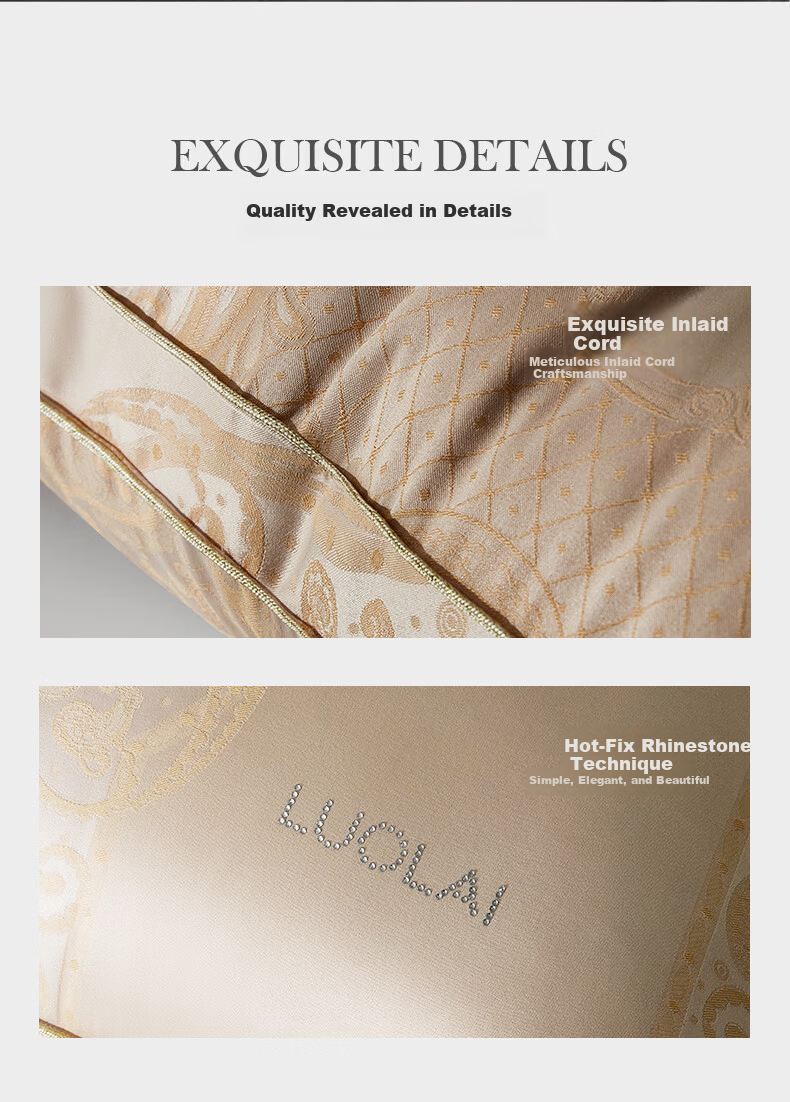 LUOLAI Home Textiles Polish 95% White Goose Down Antibacterial Hotel Seven-Star Low Pillow 12