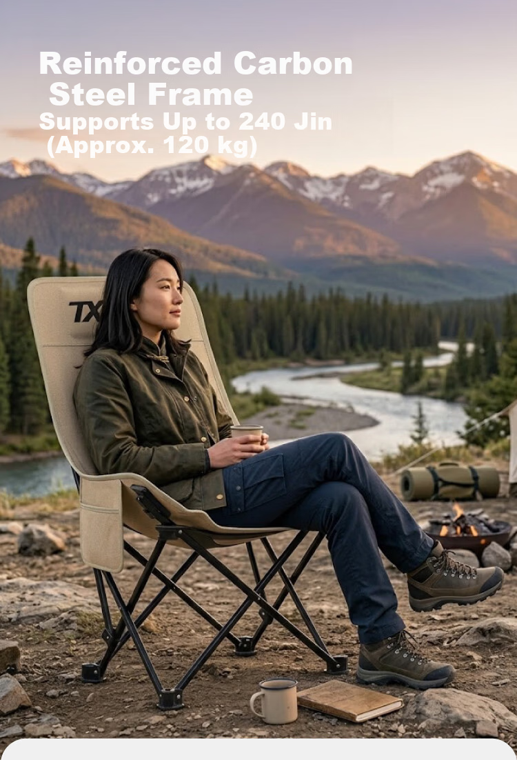 Tuxing Tianxia Outdoor High-Back Moon Chair Folding Chair Portable Picnic Stool Camping Folding Stool Fishing Chair 5