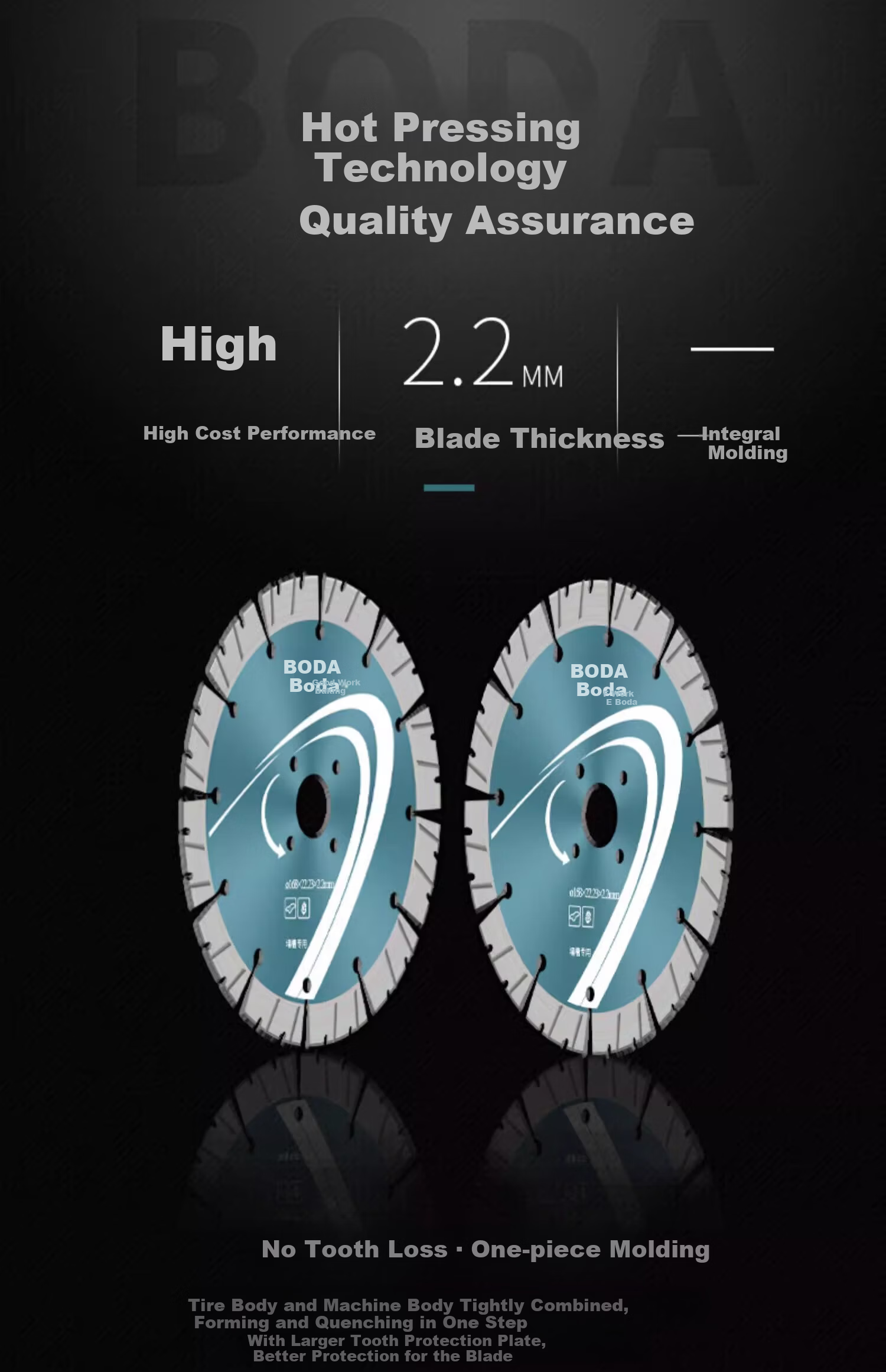 Boda Concrete Grooving Cutting Blade Thickened Diamond Saw Blade Wall Cutting 190mm Grooving Expert Single Piece 6