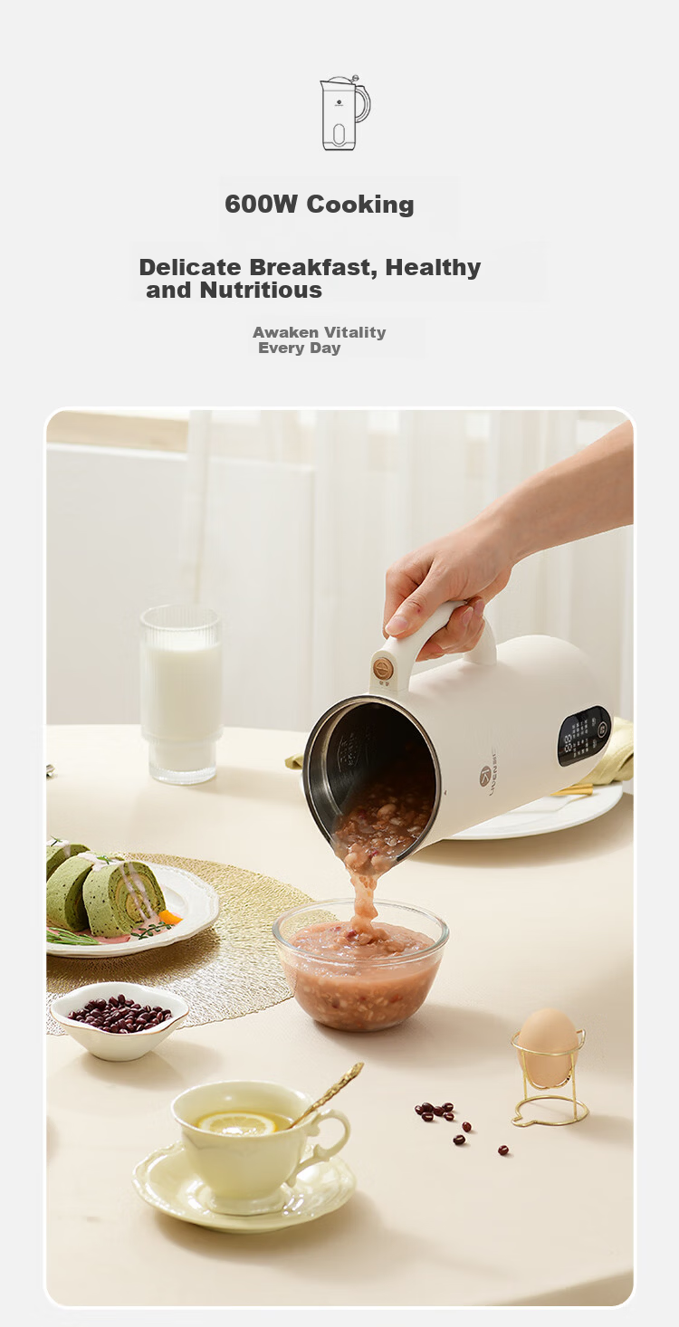 Liven Soy Milk Maker, No-Filter Blender, Home Use, 1.7L Large Capacity, Low Noise, Fully Automatic, No-Cooking, Multi-Grain Rice Paste Maker, Food Processor LLJ-D1713 7
