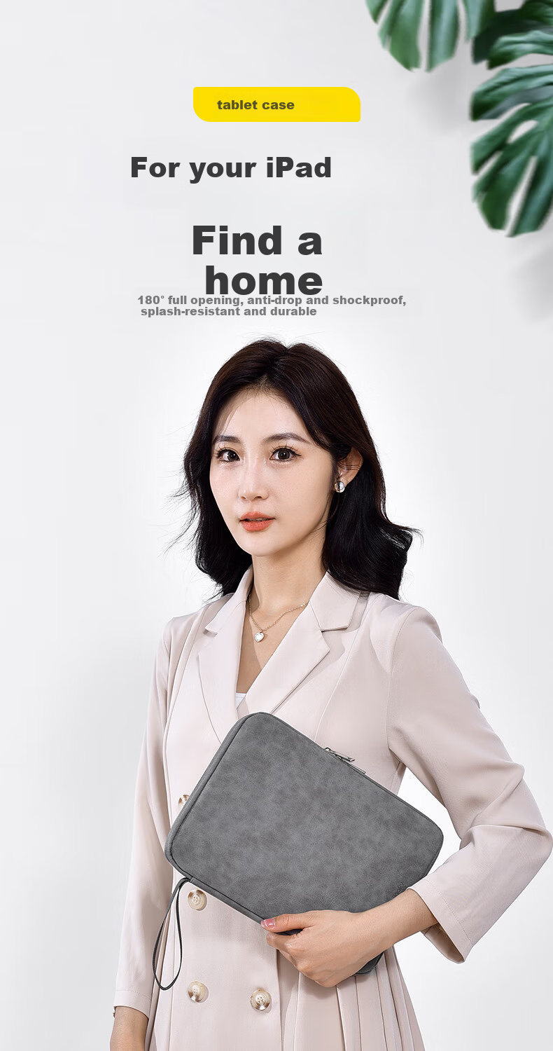 DiyiGongfang IPad Storage Case, 9/11 Inch Large Capacity Business Travel Data Cable Organizer, Casual Lightweight Travel Tablet Protective Cover, Galaxy Gray 1