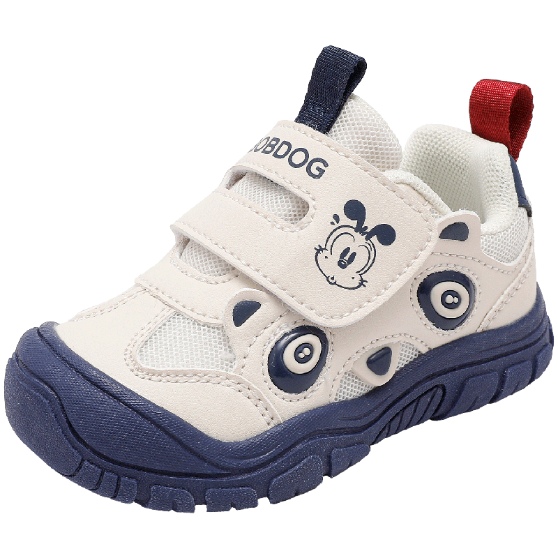 BOBDOG Boys' Spring Toddler Walking Shoes Casual Functional Shoes 102361005 Beige/Navy Blue Size 26