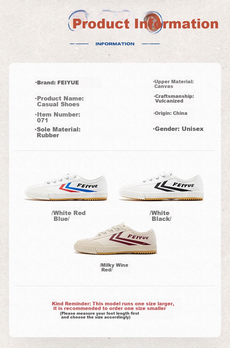 Feiyue Official Men's Canvas Shoes 2026 Summer New Casual Sneakers White Black Size 39 11