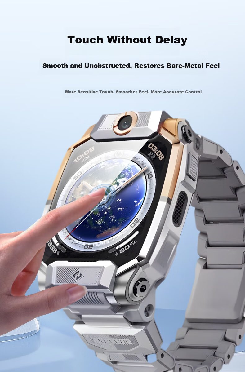 LANGLING [2-Pack HD] Tempered Glass Screen Protector for Xiaotiancai Z8/Z8A Kids Smartwatch, Full Coverage, Scratch-Resistant, Drop-Proof, Anti-Fingerprint Watch Screen Film 3
