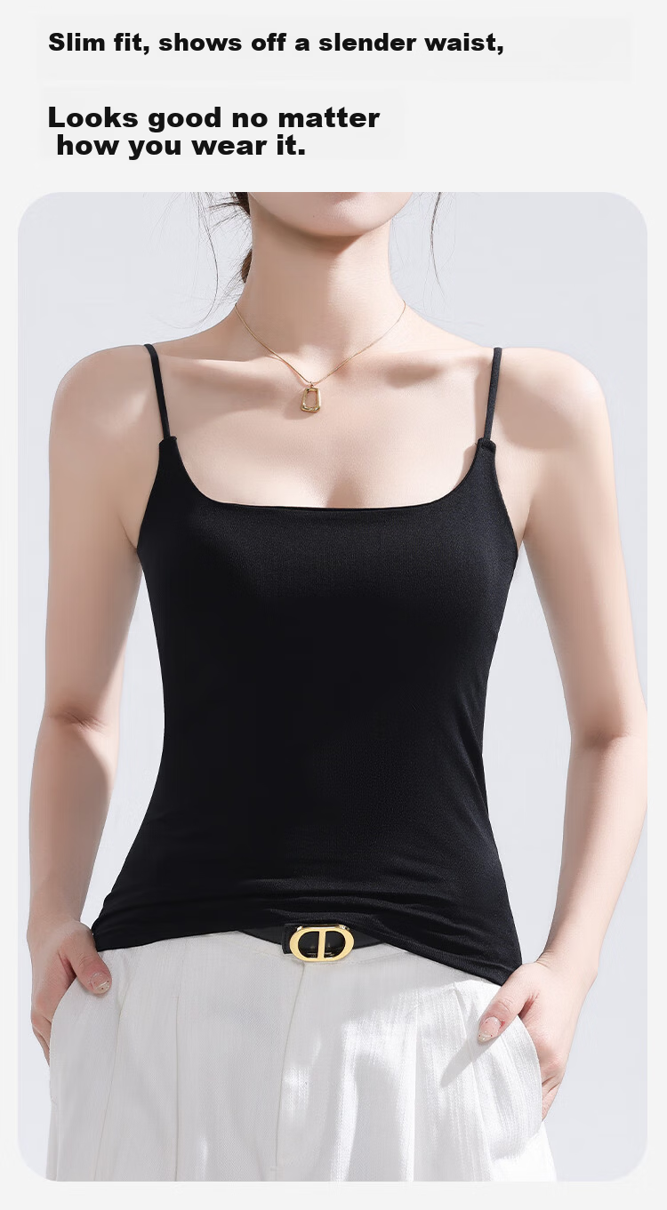 Urban Beauty [No Bra Needed] Padded Camisole Tank Top for Women, Stylish Outerwear and Innerwear, Beautiful Back Bra Underwear 5