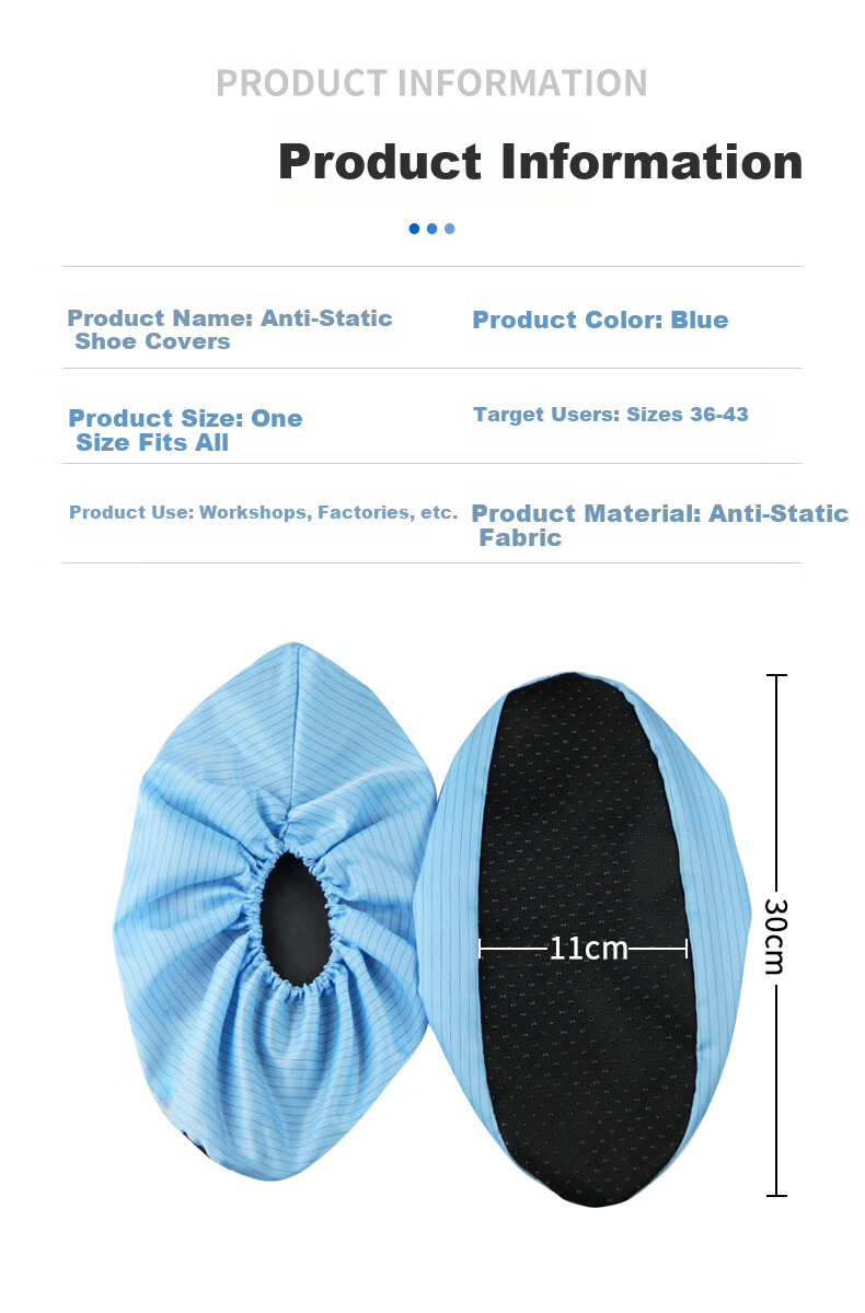 Yigongding Anti-Static Shoe Covers Thickened Soft Sole Breathable Non-Slip Foot Covers for Cleanroom Laboratory Reusable Washable One Size Fits All [5 Pairs] 2
