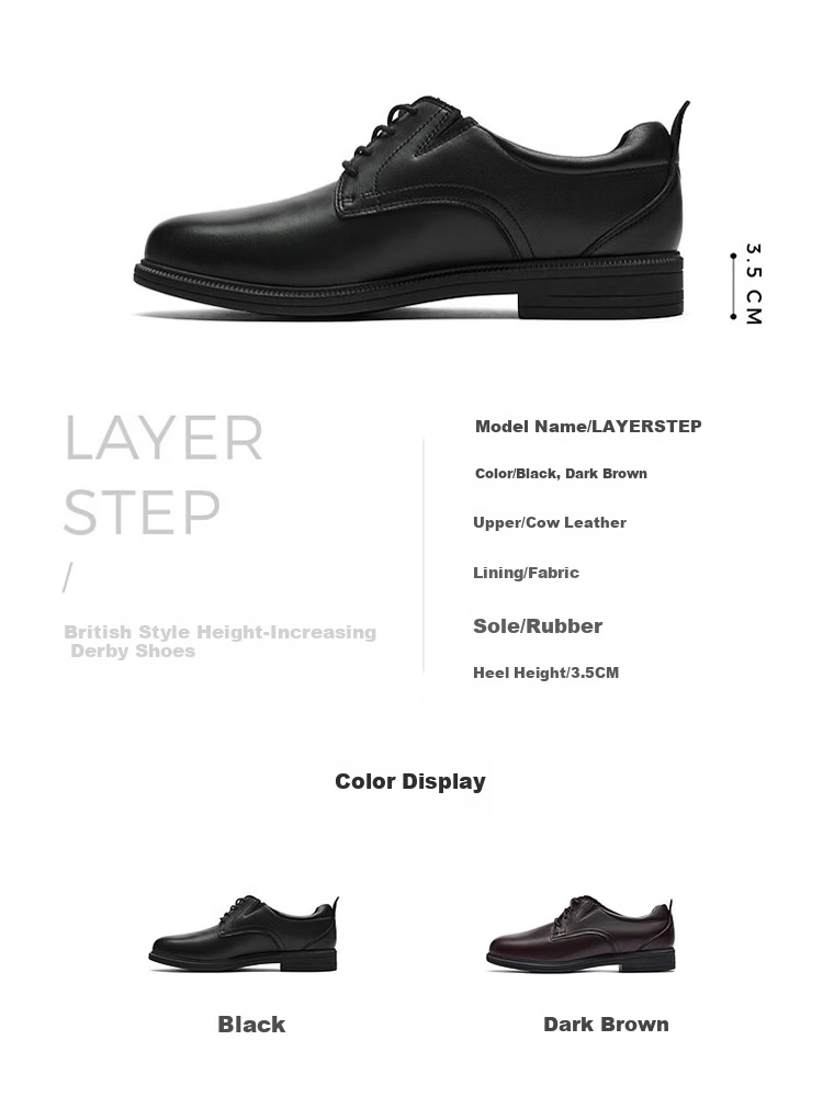 Clarks Layer Lovian Men's New British Style Lightweight Comfortable Formal Commuter Derby Shoes 7
